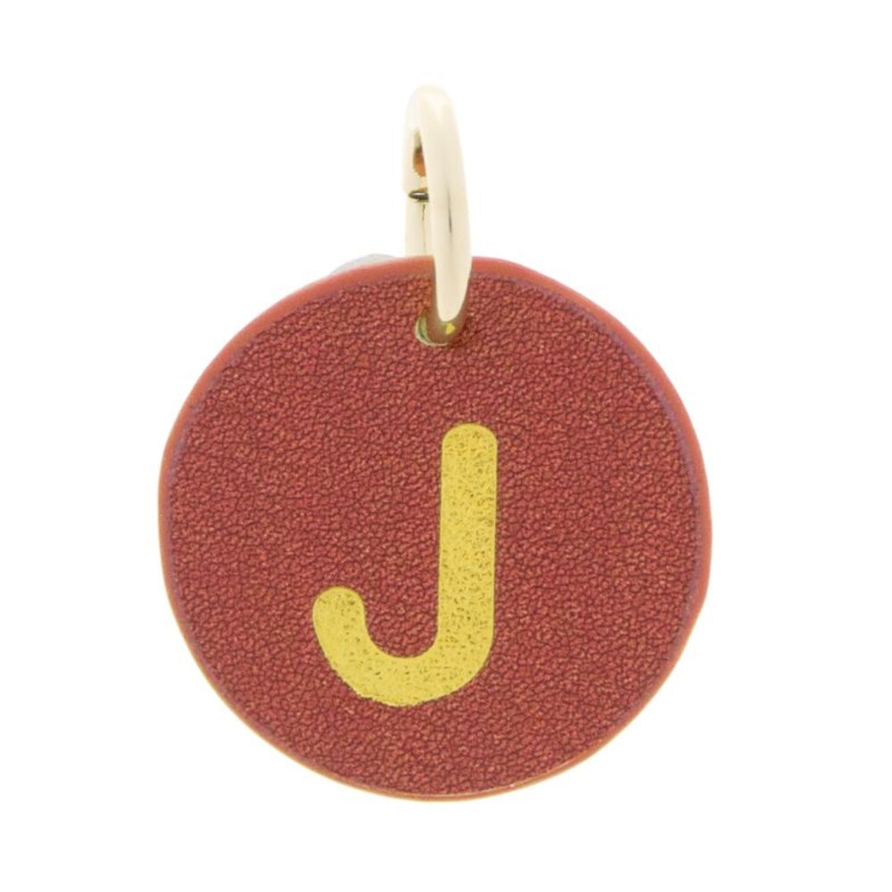 The Cuddle Collab Wear & Share Charm Faux Leather "J" Monogram in Maroon